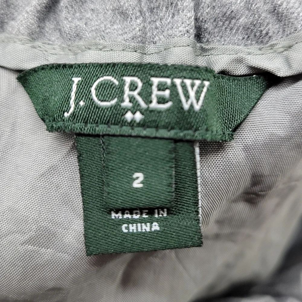 J.Crew Womens Gray Wool Blend Elastic Waist Mini Skirt Size 2‎